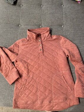 Marmot - Quilted Pullover Button-Neck Sweatshirt in Heathered Rust
